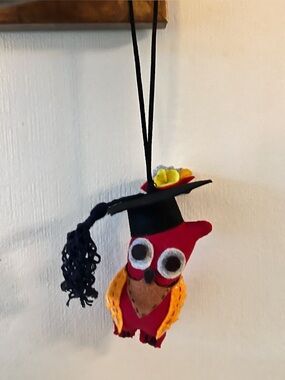Handmade Felt Owl Graduation Ornament – Unique Artisan Decor